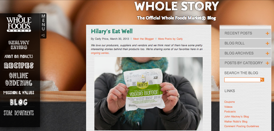 Whole Foods blog